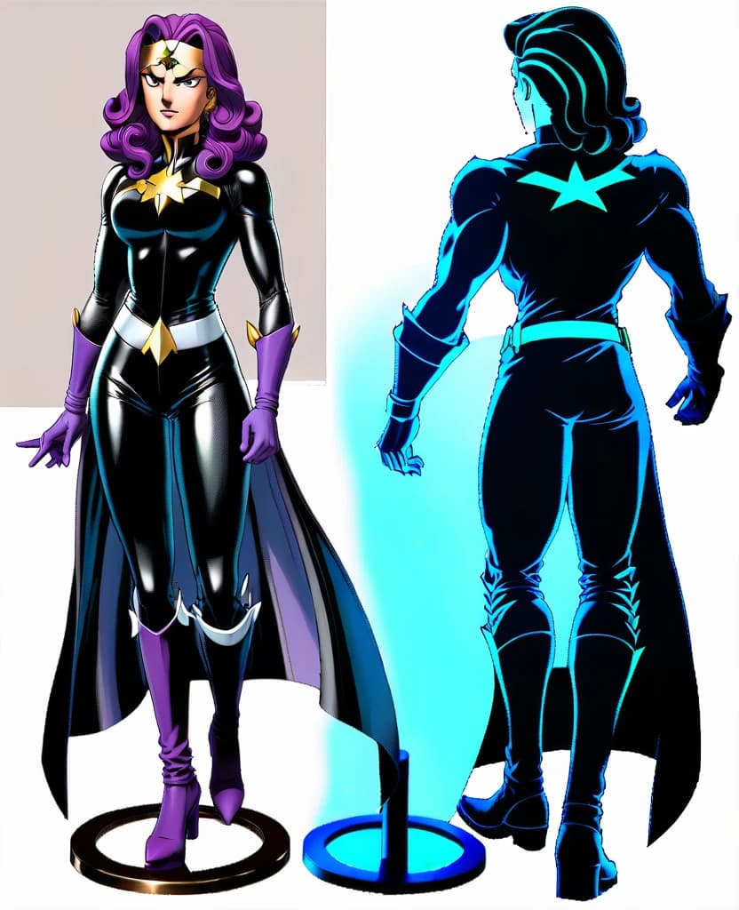 Необходим стенд из JoJo, аналогичный "Wonder of You", выполненный в черных цветах. Пожалуйста, учтите следующие пункты:
1. Вид изображения: Создайте стенд, основанный на образе "Wonder of You" из JoJo. Внешность должна быть узнаваемой, но выполнена в черных цветах.
2. Объект: Стенд должен представлять собой физическую форму или объект, обладающий способностью "Wonder of You".
3. Описание внешности: Внешность стенда должна быть черной и темной, с характерными чертами "Wonder of You". Это может быть силуэт или контурная фигура, обрамленная в черную ауру.
4. Дополнительные элементы: Можно добавить детали, связанные с личностью или историей персонажа "Wonder of You", чтобы усилить его узнаваемость и атмосферу.
5. Место: Стенд должен быть представлен на специальном стенде или пьедестале, подчеркивающем его важность и мощь.
6. Эффект: Стенд должен иметь впечатляющий эффект, отражающий способности "Wonder of You". Это может быть светящаяся аура, темная энергия или другой визуальный эффект.
7. Стиль: Стенд должен быть выполнен в характерном стиле аниме JoJo, с уникальными деталями и элементами, которые помогут ему выделиться.