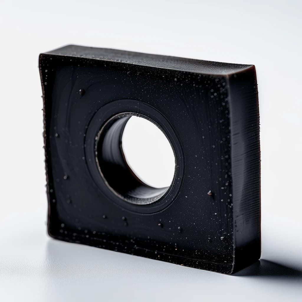 a piece of rubber on a white background