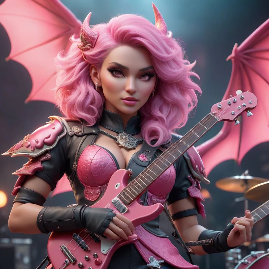Music rock-band "Pink Dragons" emblem