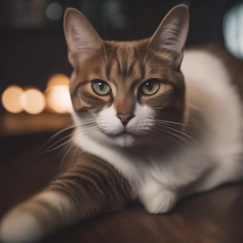 cat shows thumbs up