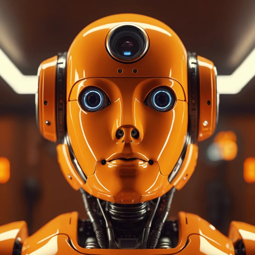 апельсин-робот, высокая детализация, полный рост, sci-fi, в разных проекциях, не гуманоид