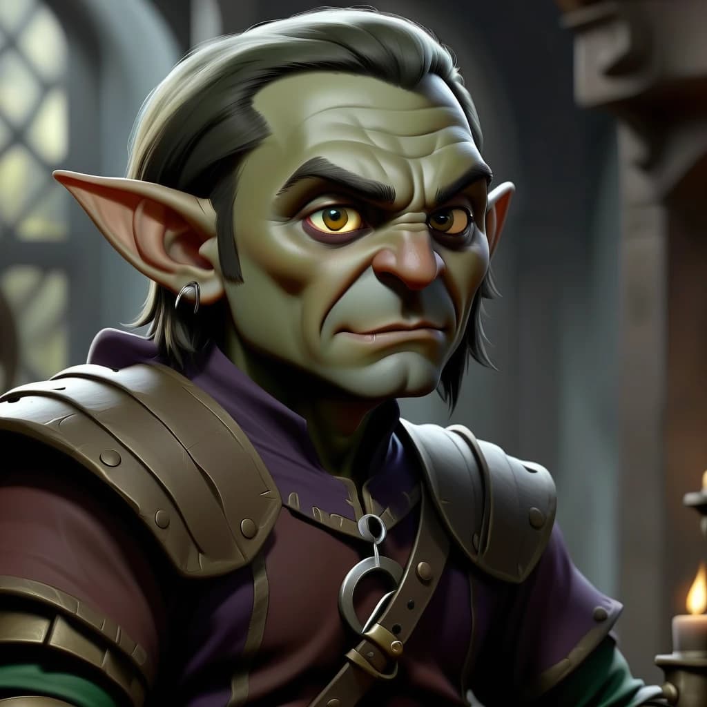 Dnd avatar. halfling rogue man. He casting magic spell. This shadow-like look