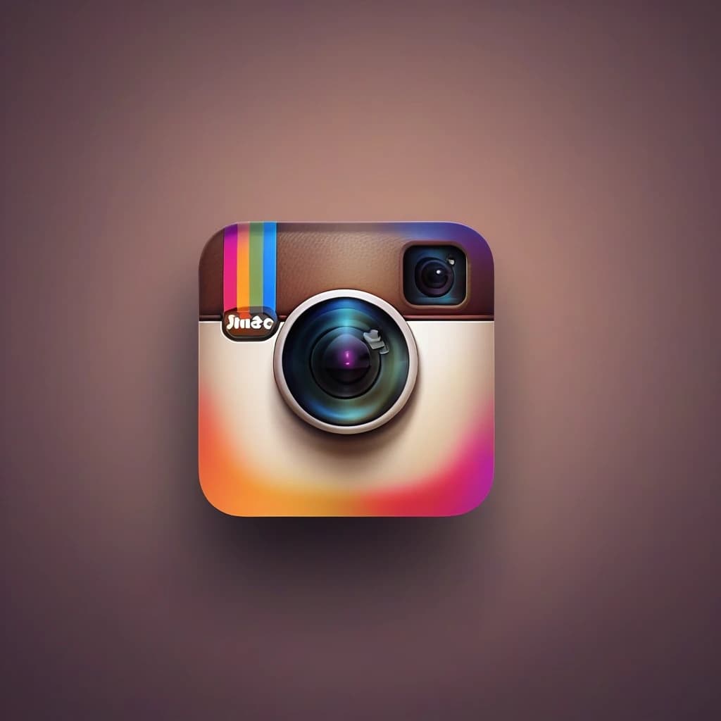 Generate a logo featuring an Instagram icon adorned with a radiant smile, capturing the essence of creativity and innovation inherent to the platform. Ensure the design reflects Instagram's vibrant style with bold colors while emphasizing the indispensable presence of a smile on the Instagram logo