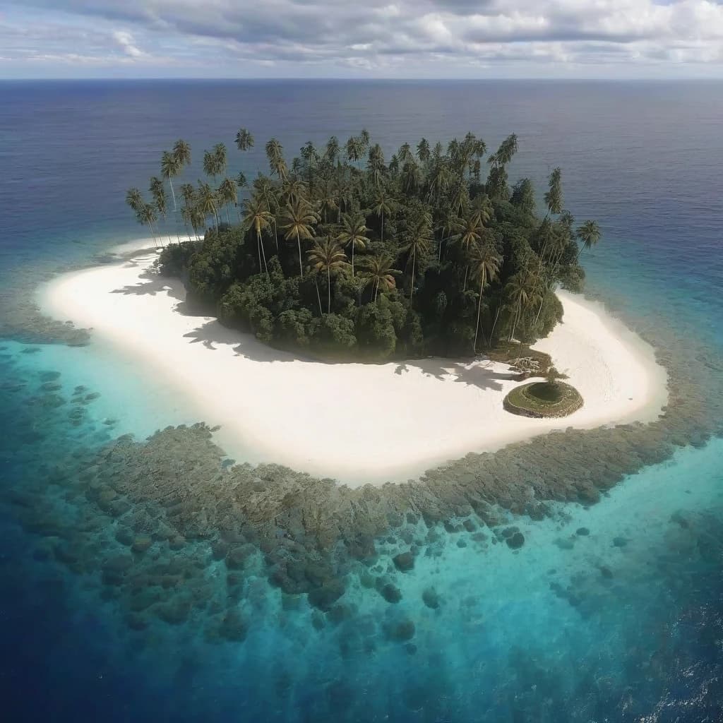 tropical island, ocean