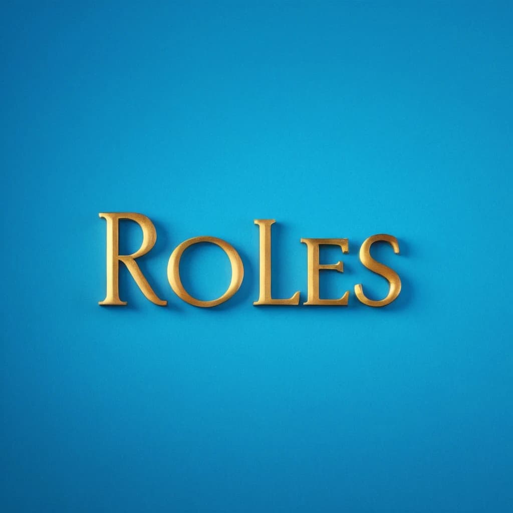 The inscription "Roles" on a beautiful blue background