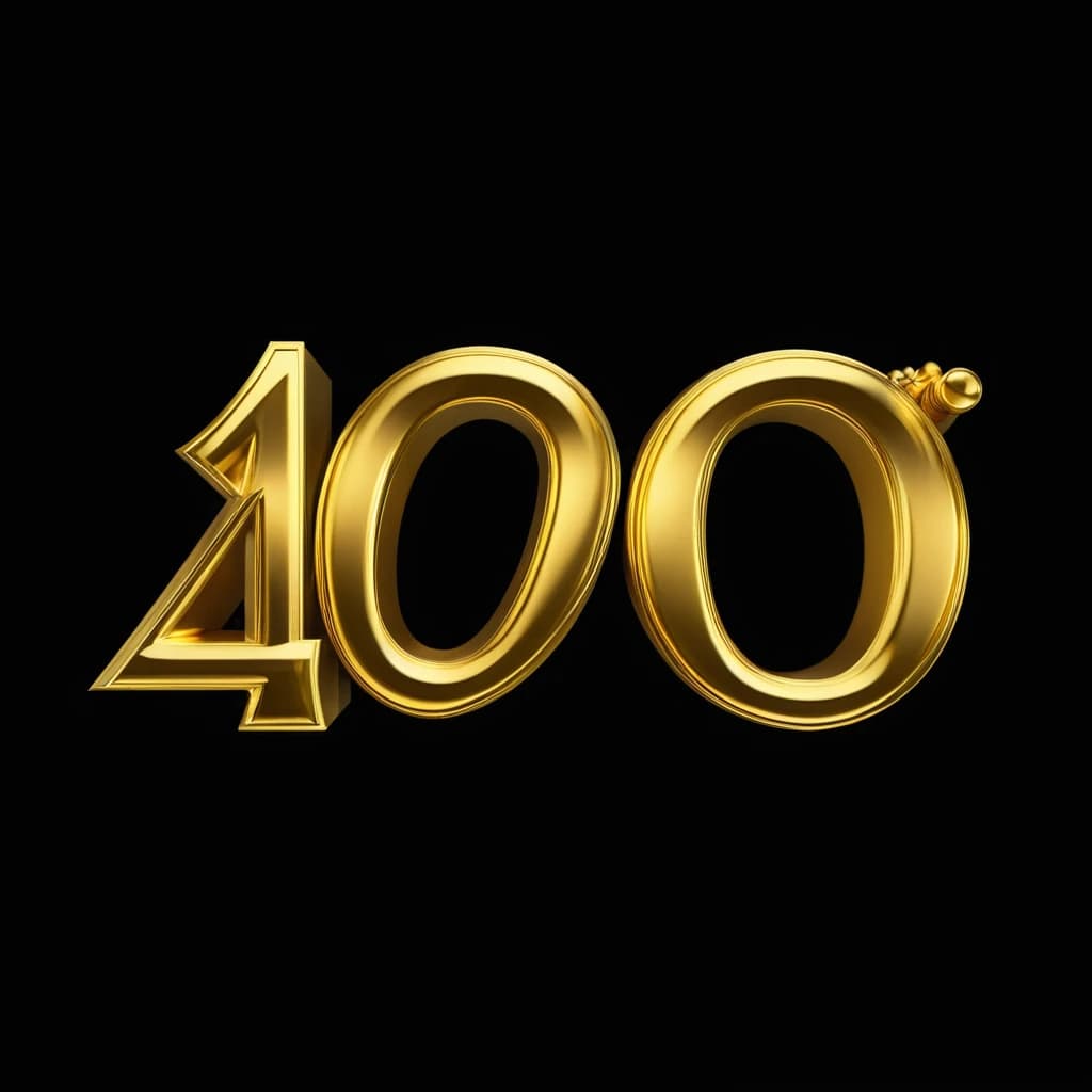 3д надпись "40gym" золотого цвета, на черном фоне