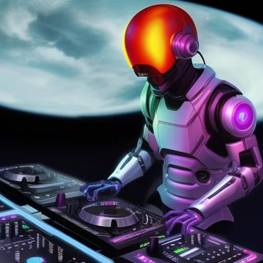 киборг dj  в шлеме в голактике