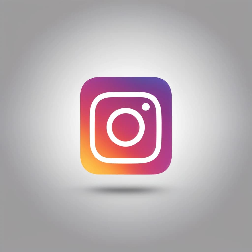 Generate a logo featuring an Instagram icon adorned with a radiant smile, capturing the essence of creativity and innovation inherent to the platform. Ensure the design reflects Instagram's vibrant style with bold colors while emphasizing the indispensable presence of a smile on the Instagram logo