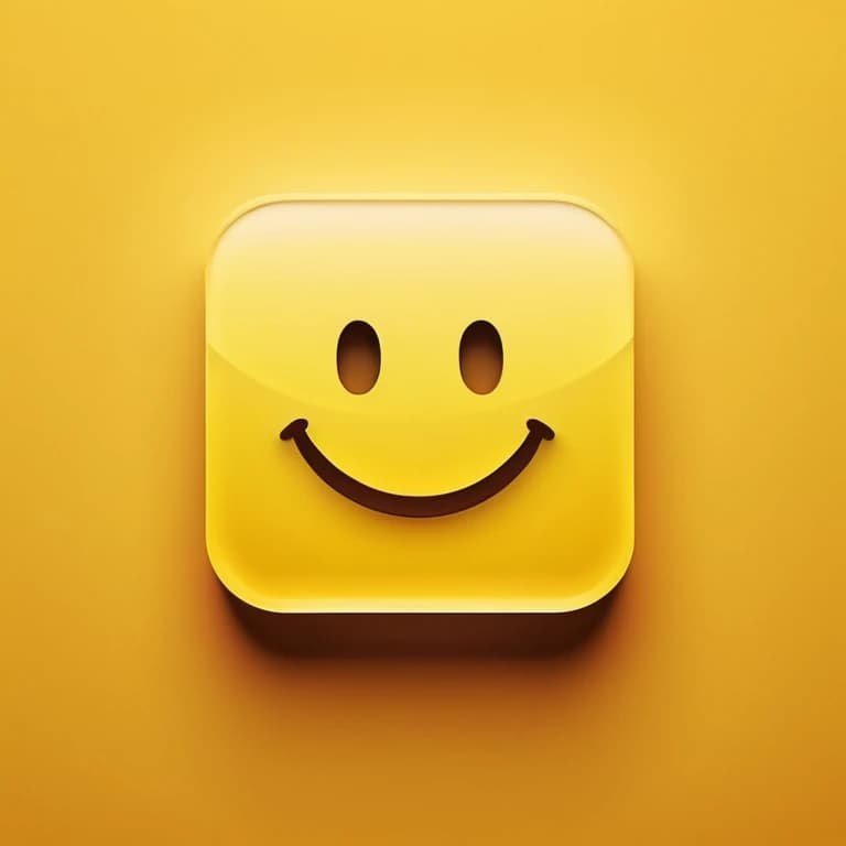 Closeup of instagram logo with smile in yellow color, smile on instagram logo, instagram smiley face, transparent background