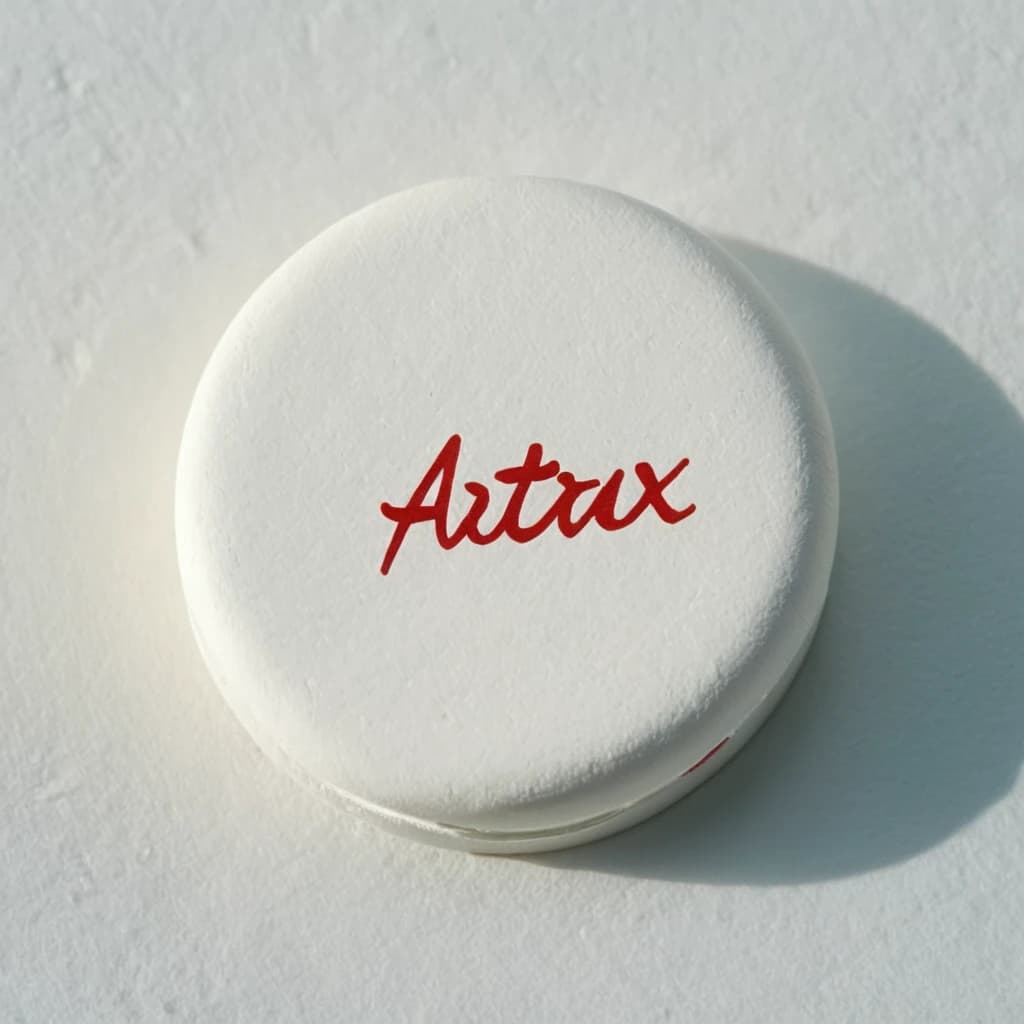нарисуй белую таблетку с надписью atarax углубленную для продажи атаракса