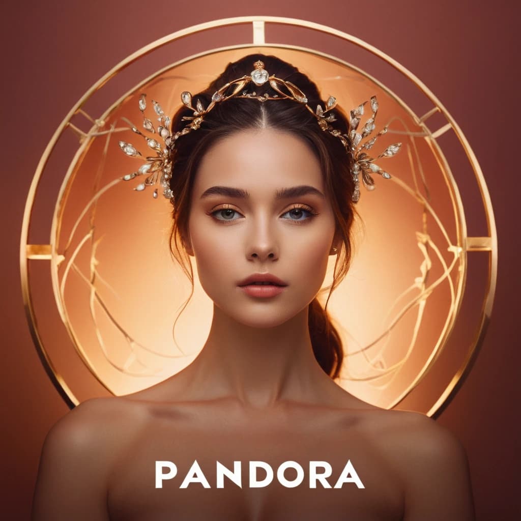 Логотип,Pandora, эстетика женской красоты