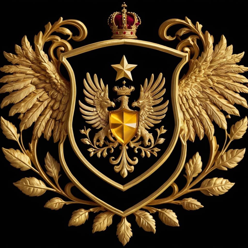 Герб в виде щита, разделенного на две части диагональной линией, идущей слева вправо снизу вверх. Верхняя часть (Золотая):  На золотом поле изображена стилизованная корона, имеющая форму пламени. Нижняя часть (Черная):  На черном поле изображена золотая звезда, символизирующая надежду и свет в тьме.