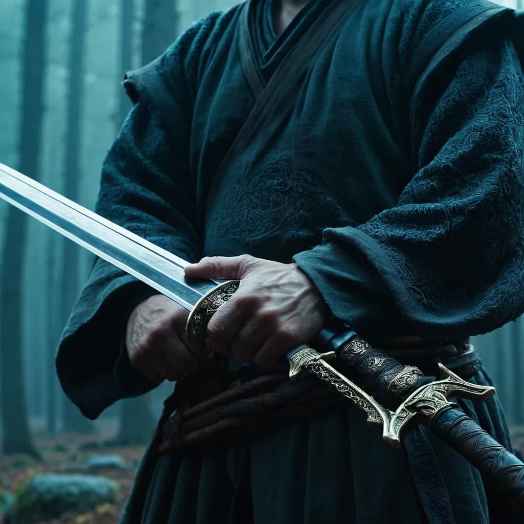 Death with two swords in his hands