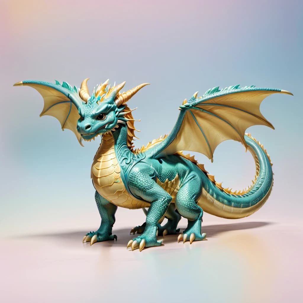 3D dragon child flies in full height, facing the viewer, the dragon looks at the viewer, rounded paws and facial features, the dragon is pale orange, the picture is in pastel colors, a kind dragon in Disney style, the dragon is illuminated from all sides, the dragon is turned to the viewer. The viewer, the image of the dragon is made in pastel colors. the dragon looks into the camera, painted scales on the dragon's skin, funny facial expressions, minimalism, direct soft light.