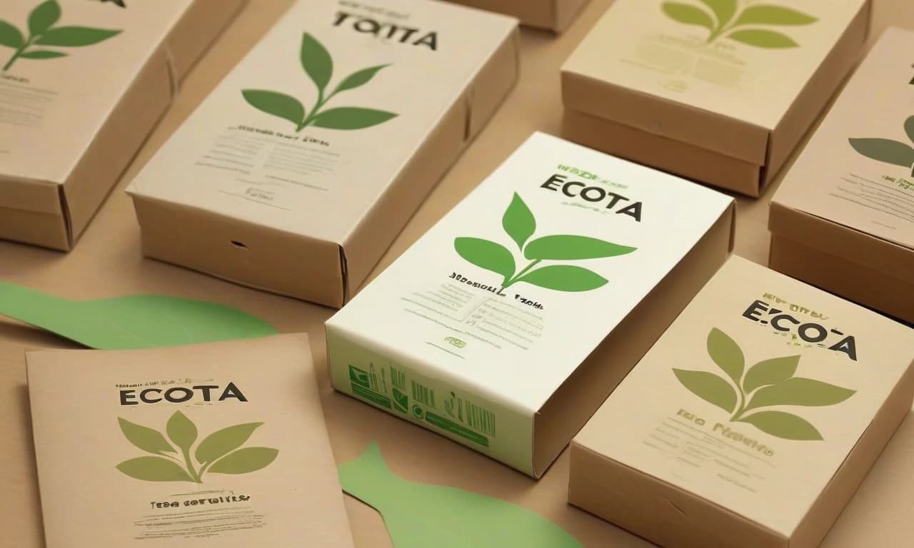 Задание: разработать дизайн упаковки для нового органического чая "EcoTea".

Цель упаковки: привлечь внимание покупателей на полке супермаркета, подчеркнув экологичность и натуральность продукта.
Материалы упаковки: перерабатываемый картон.
Основные элементы: название бренда "EcoTea", изображение чайных листьев, значок "100% органический продукт", логотип "Без ГМО".
Цветовая палитра: натуральные тона, предпочтительно зелёный и бежевый.
Формат: дизайн в PDF с учетом размеров 200х150х50 мм.
Дополнительно: убедитесь, что текст и изображения легко читаются и видны на расстоянии.
