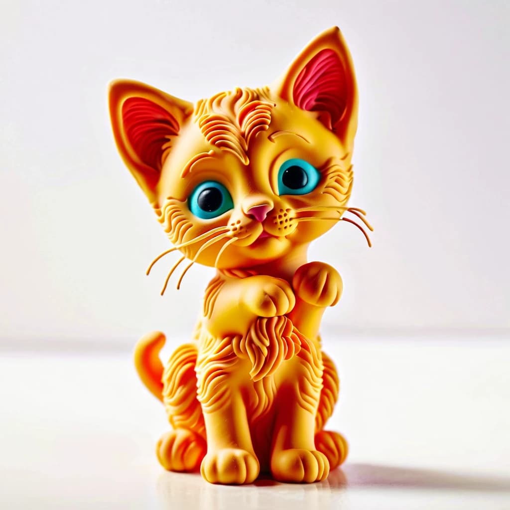котенок обнимается на белом фоне