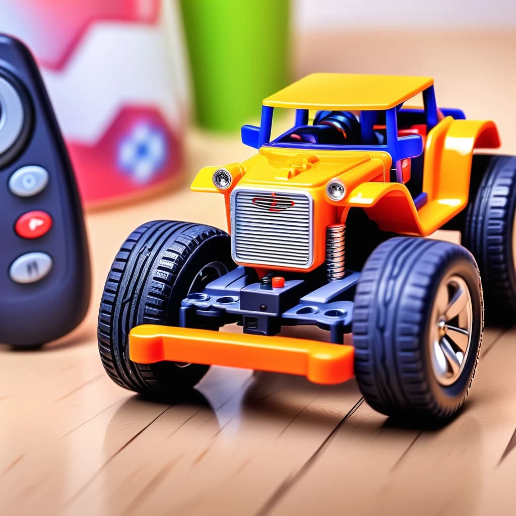 remote control of a radio-controlled toy car