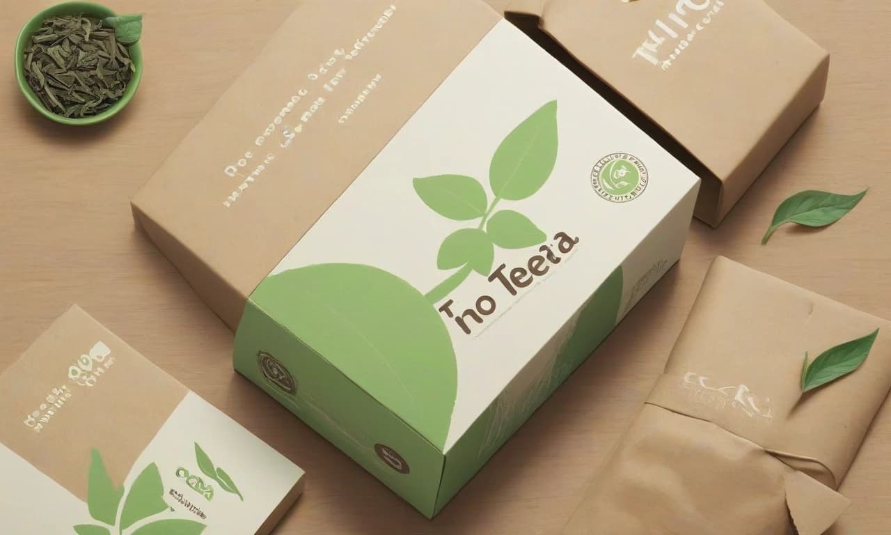 Задание: разработать дизайн упаковки для нового органического чая "EcoTea".

Цель упаковки: привлечь внимание покупателей на полке супермаркета, подчеркнув экологичность и натуральность продукта.
Материалы упаковки: перерабатываемый картон.
Основные элементы: название бренда "EcoTea", изображение чайных листьев, значок "100% органический продукт", логотип "Без ГМО".
Цветовая палитра: натуральные тона, предпочтительно зелёный и бежевый.
Формат: дизайн в PDF с учетом размеров 200х150х50 мм.
Дополнительно: убедитесь, что текст и изображения легко читаются и видны на расстоянии.