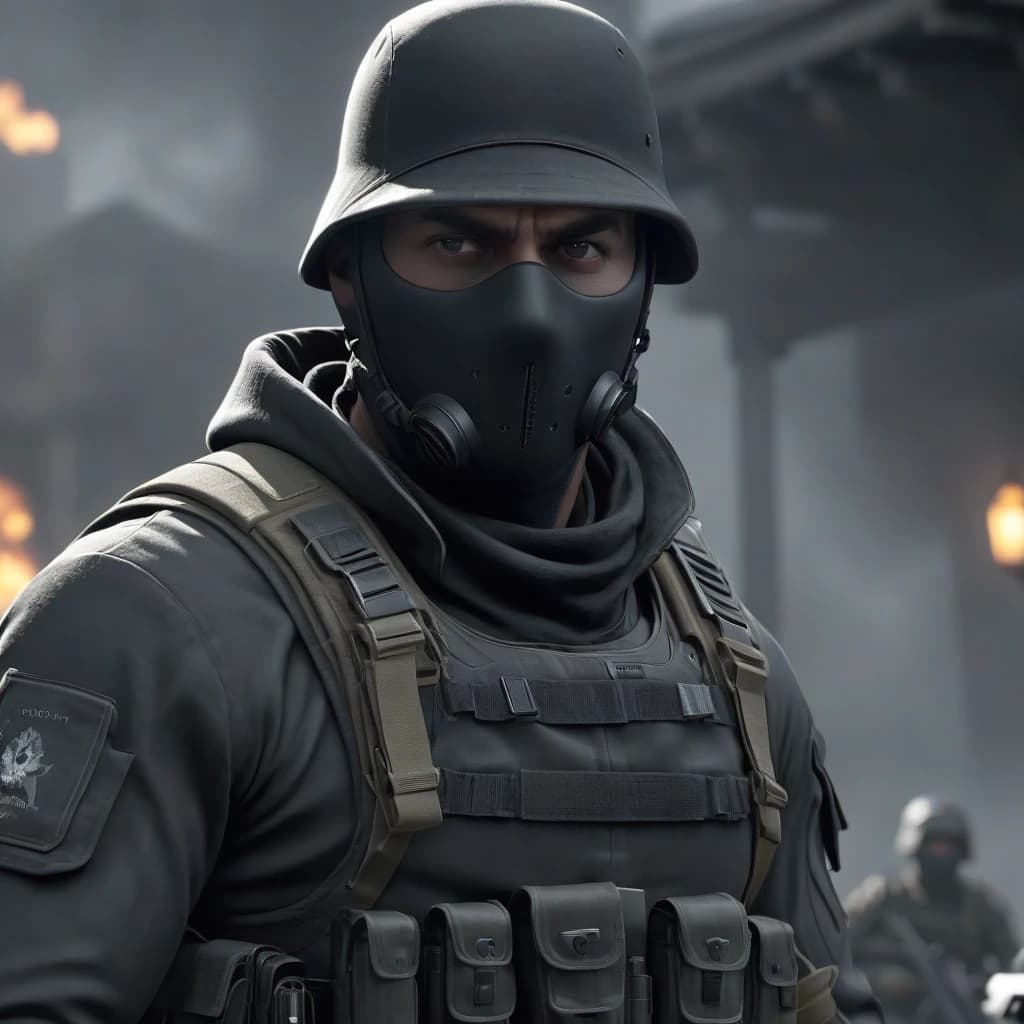 call of duty: ghosts, soldier, a tall, powerfully built, wearing a black cloth mask
