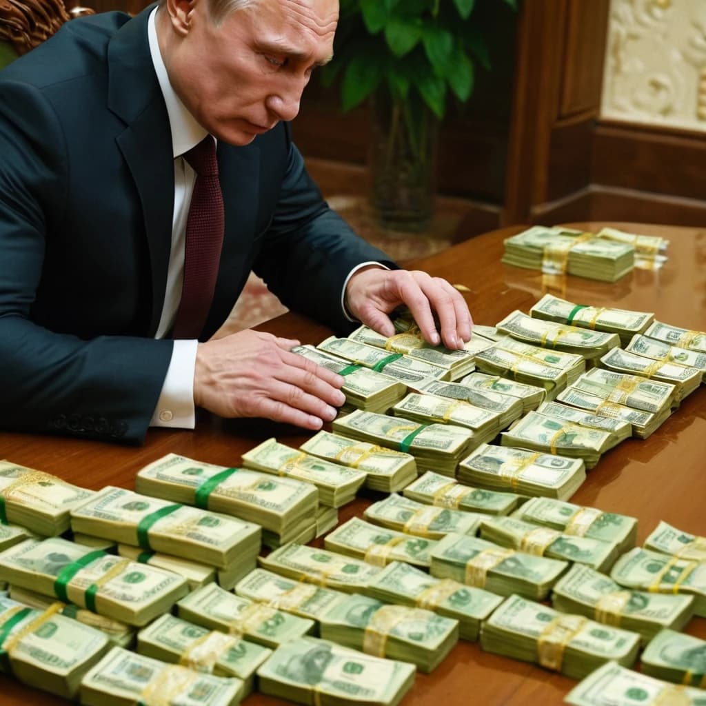 Putin steals bundles of money from the State Budget