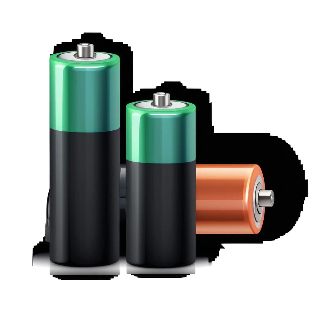 batteries on a white background