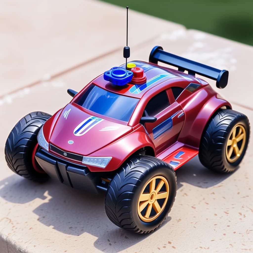 remote control of a radio-controlled toy car