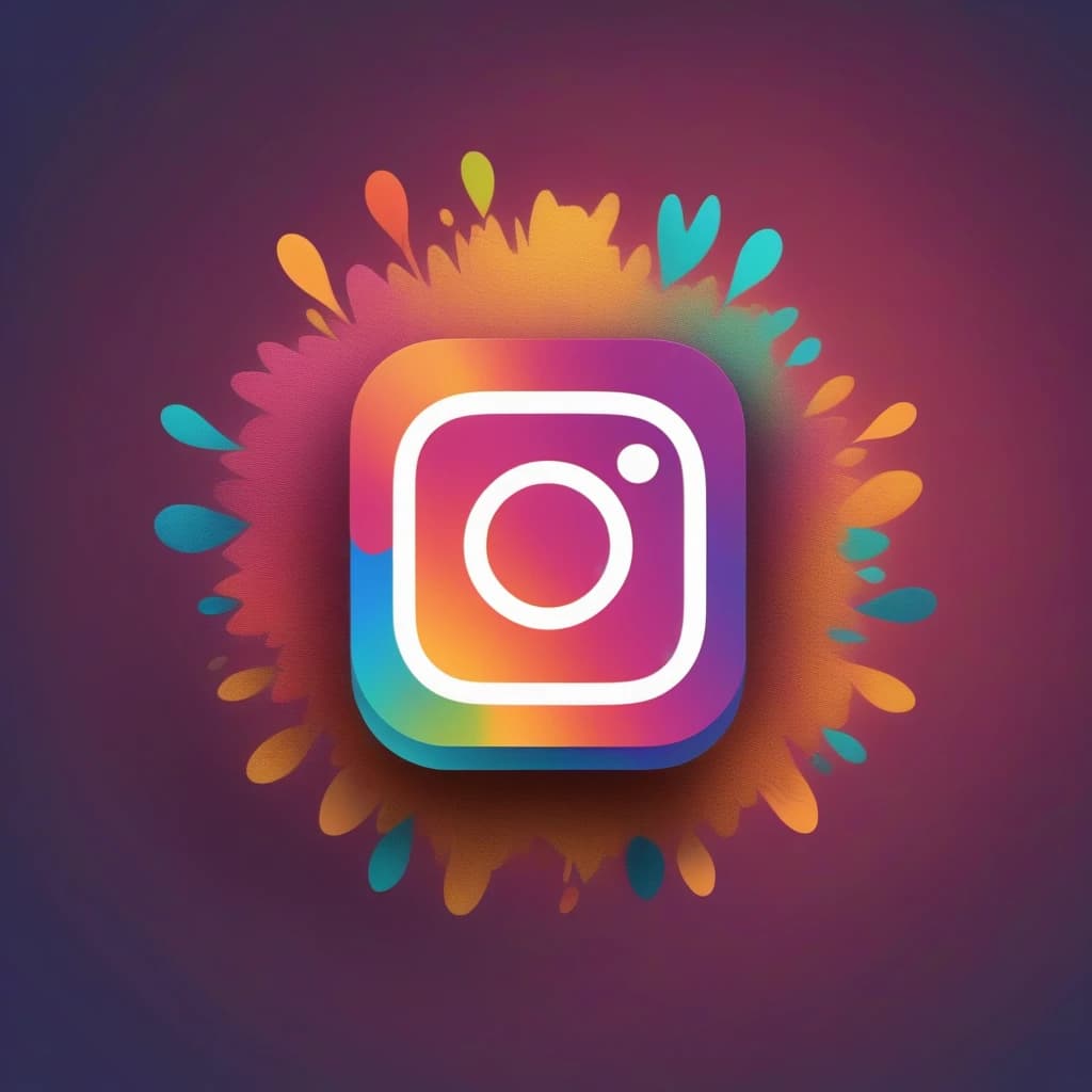 Generate a logo featuring an Instagram icon adorned with a radiant smile, capturing the essence of creativity and innovation inherent to the platform. Ensure the design reflects Instagram's vibrant style with bold colors while emphasizing the indispensable presence of a smile on the Instagram logo