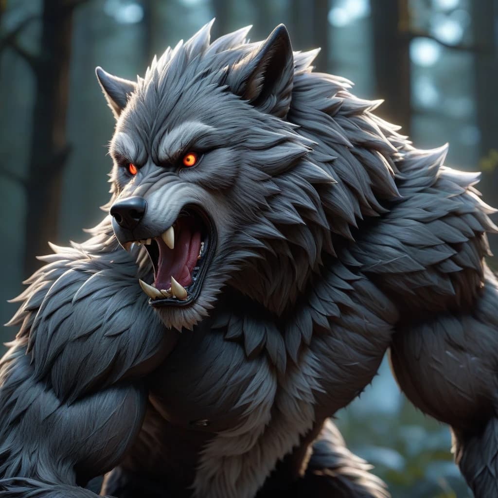 Werewolf made out of crystal, crystal, crystal, highly detailed, 8k, trending on artstation, rendered in octane and blender