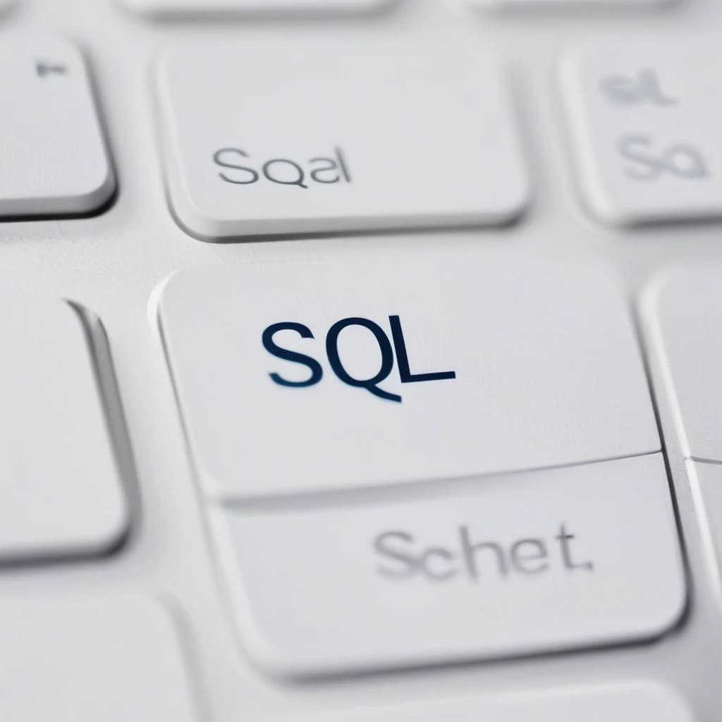 клавиатура в правой части экрана, в левой части слово "SQL"