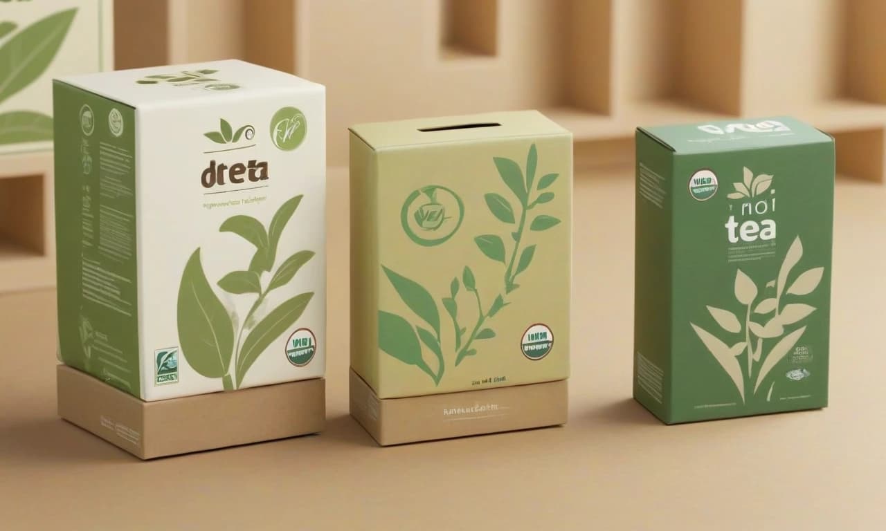 Задание: разработать дизайн упаковки для нового органического чая "EcoTea".

Цель упаковки: привлечь внимание покупателей на полке супермаркета, подчеркнув экологичность и натуральность продукта.
Материалы упаковки: перерабатываемый картон.
Основные элементы: название бренда "EcoTea", изображение чайных листьев, значок "100% органический продукт", логотип "Без ГМО".
Цветовая палитра: натуральные тона, предпочтительно зелёный и бежевый.
Формат: дизайн в PDF с учетом размеров 200х150х50 мм.
Дополнительно: убедитесь, что текст и изображения легко читаются и видны на расстоянии.