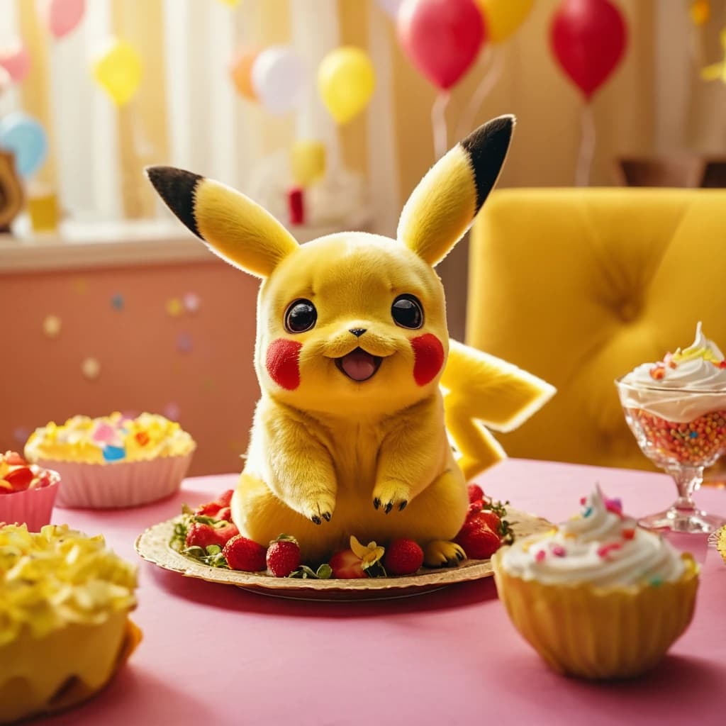 invitation to a children's birthday party with pikachu