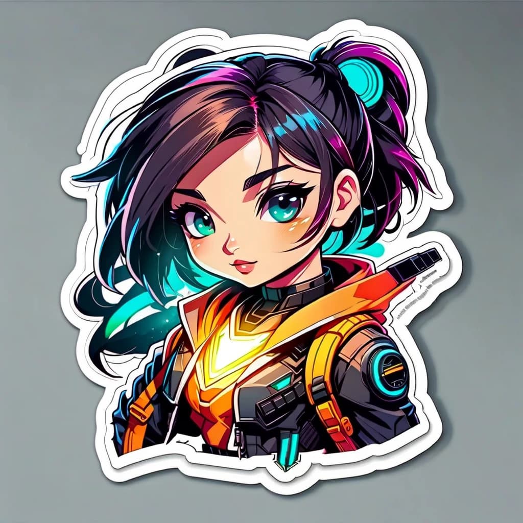(sticker:1.5), cartoon style, car glowing headlights