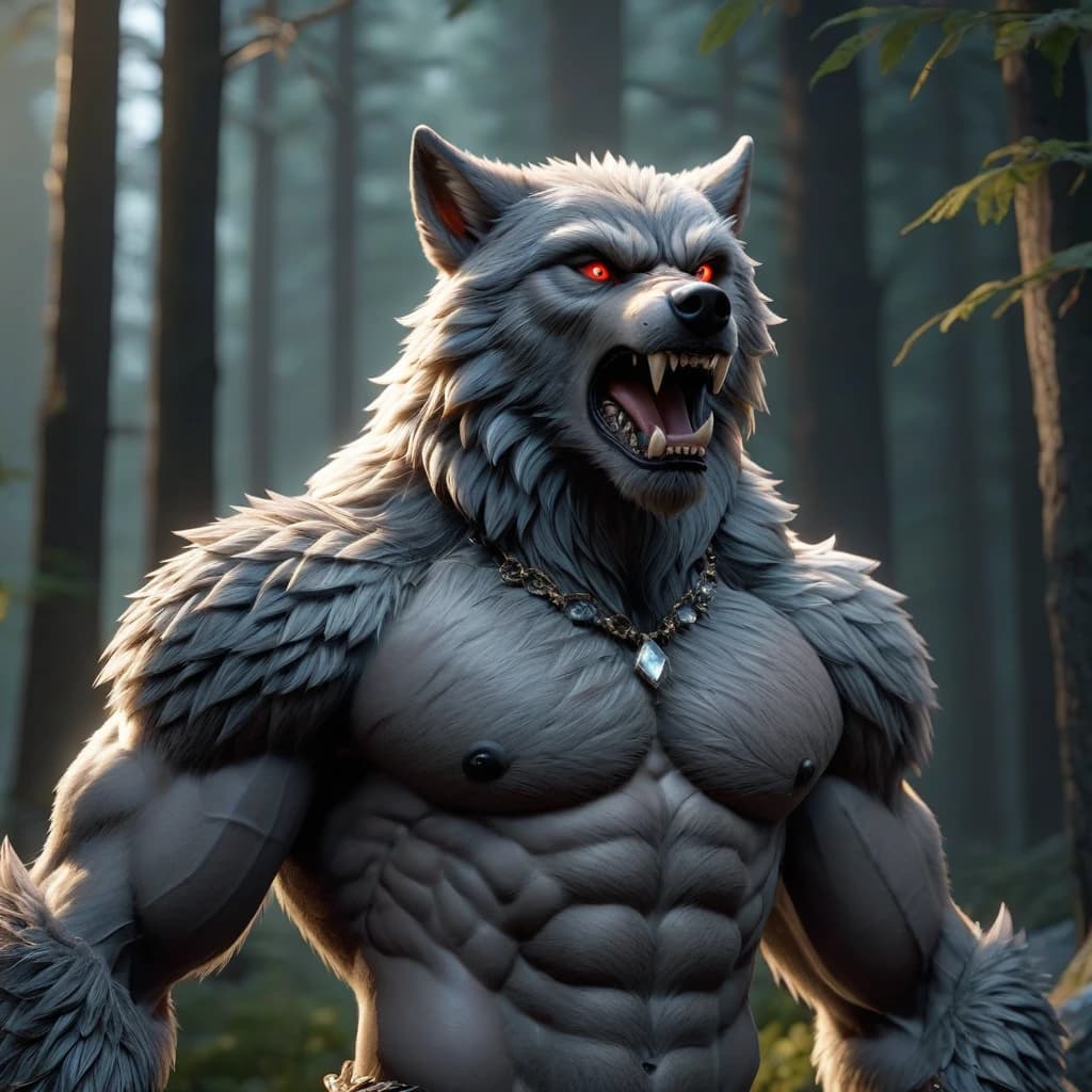 Werewolf made out of crystal, crystal, crystal, highly detailed, 8k, trending on artstation, rendered in octane and blender