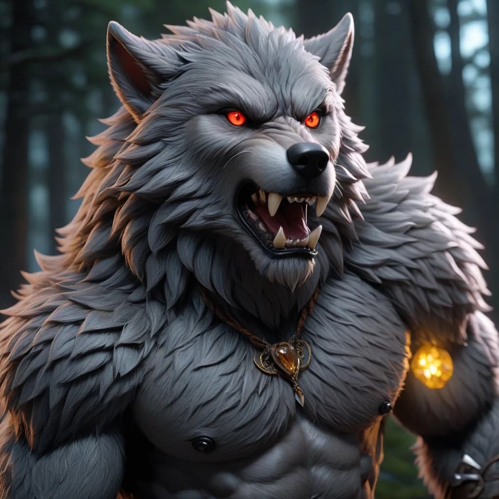Werewolf made out of crystal, crystal, crystal, highly detailed, 8k, trending on artstation, rendered in octane and blender