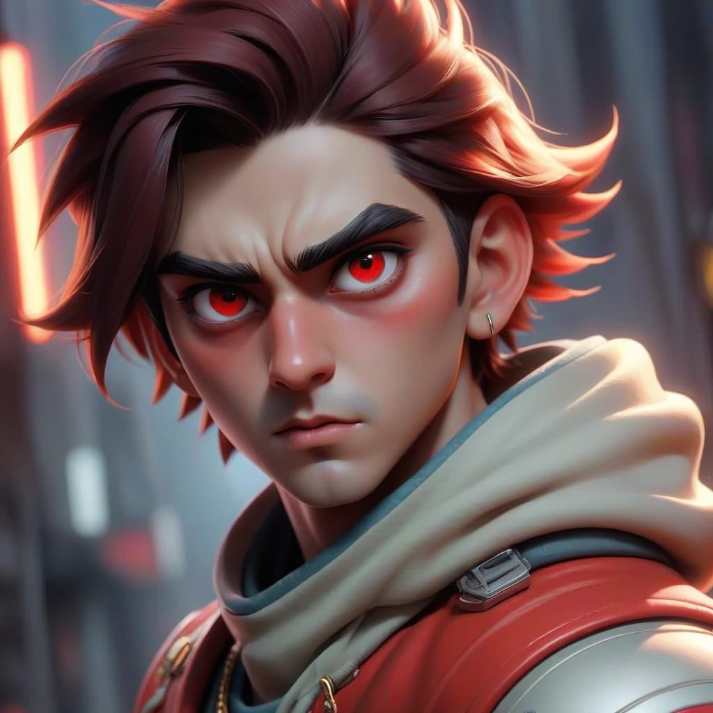 a close up of a person with a hood on, anime epic artwork, with red glowing eyes, webtoons, in a menacing pose, wanderer, wretched and corrupted knights, star wars style, youtube thumbnail
