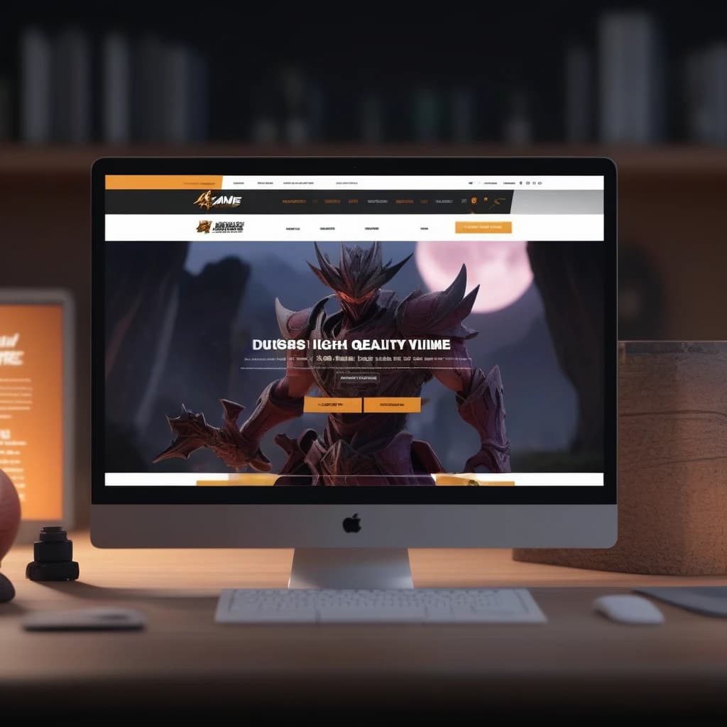 webdesign for high quality anime website. The home page has a full screen