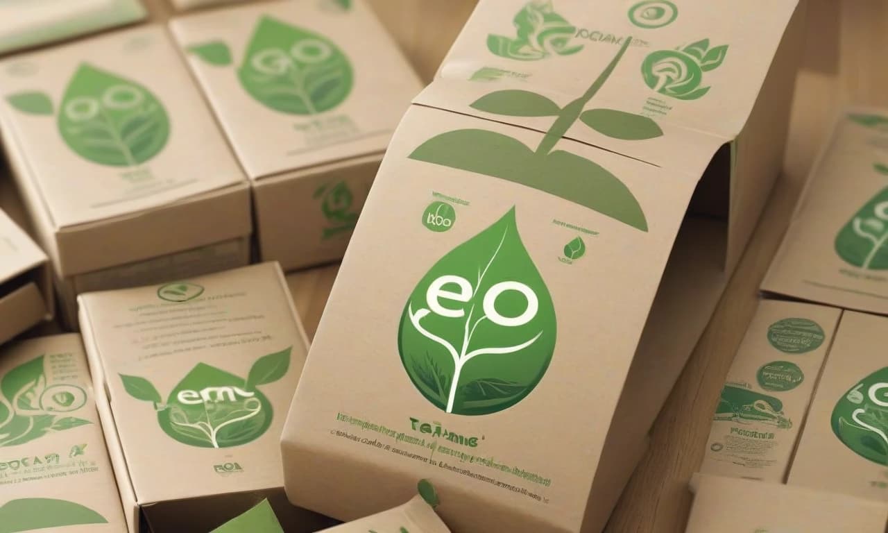 Задание: разработать дизайн упаковки для нового органического чая "EcoTea".

Цель упаковки: привлечь внимание покупателей на полке супермаркета, подчеркнув экологичность и натуральность продукта.
Материалы упаковки: перерабатываемый картон.
Основные элементы: название бренда "EcoTea", изображение чайных листьев, значок "100% органический продукт", логотип "Без ГМО".
Цветовая палитра: натуральные тона, предпочтительно зелёный и бежевый.
Формат: дизайн в PDF с учетом размеров 200х150х50 мм.
Дополнительно: убедитесь, что текст и изображения легко читаются и видны на расстоянии.