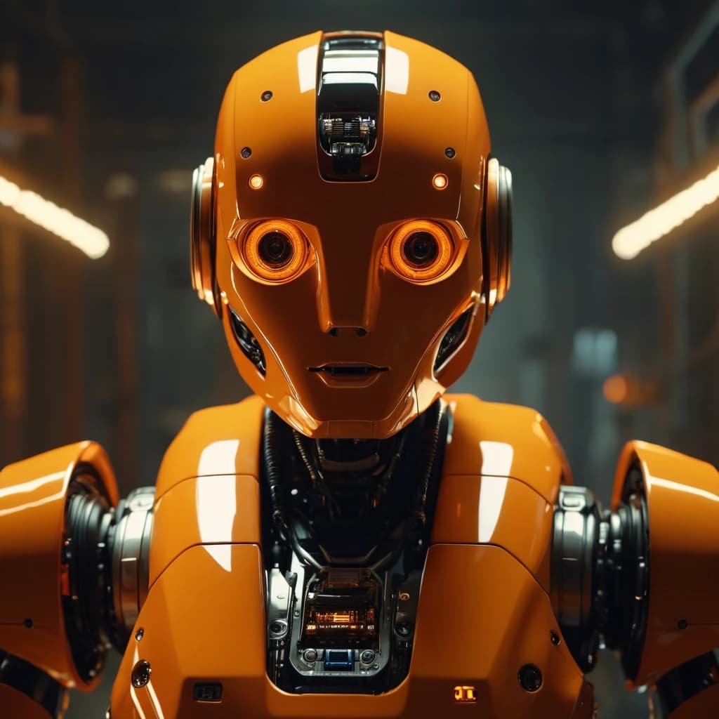 апельсин-робот, высокая детализация, полный рост, sci-fi, в разных проекциях, не гуманоид