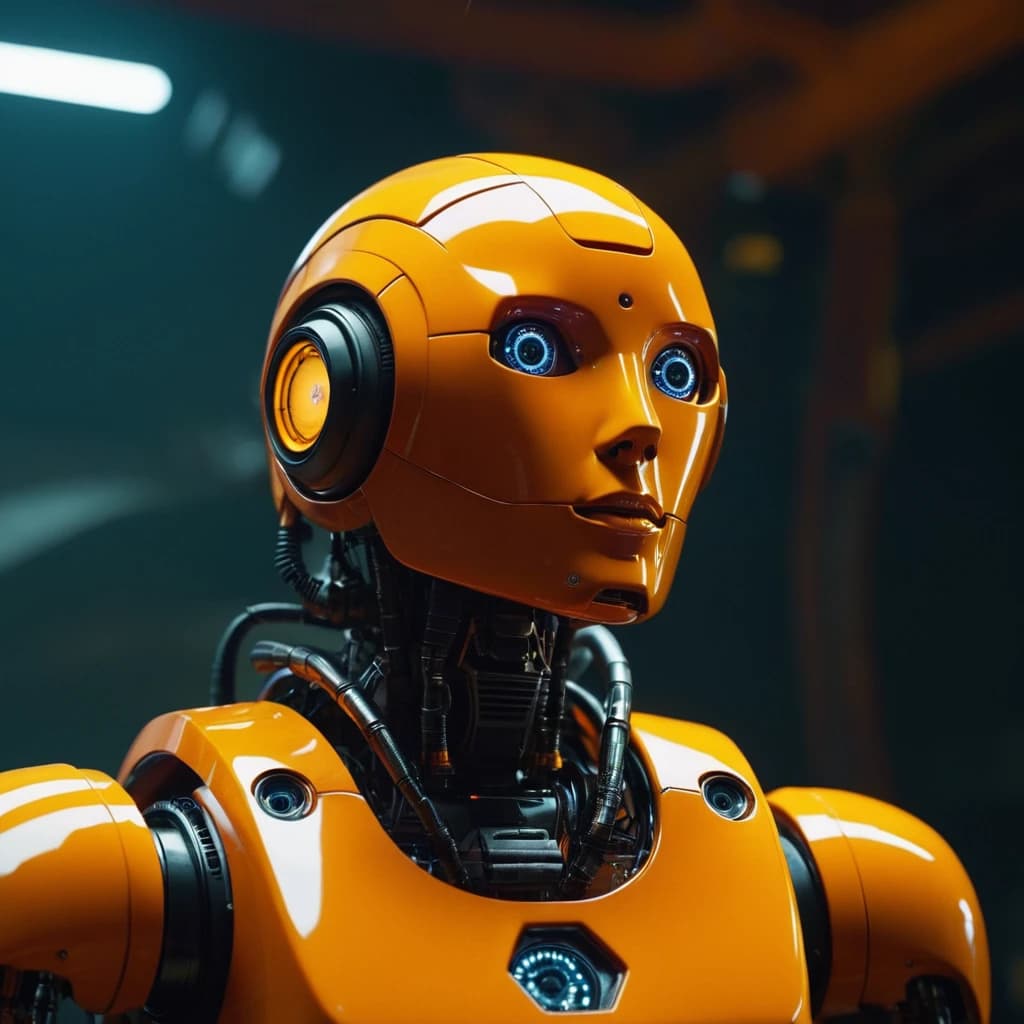 апельсин-робот, высокая детализация, полный рост, sci-fi, в разных проекциях, не гуманоид