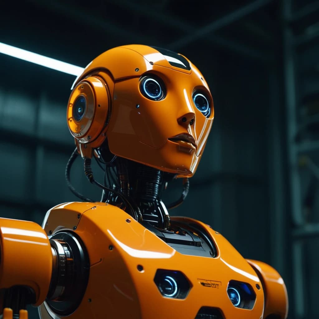 апельсин-робот, высокая детализация, полный рост, sci-fi, в разных проекциях
