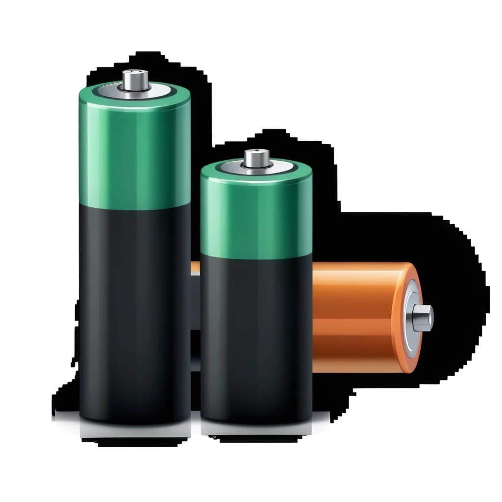 batteries on a white background