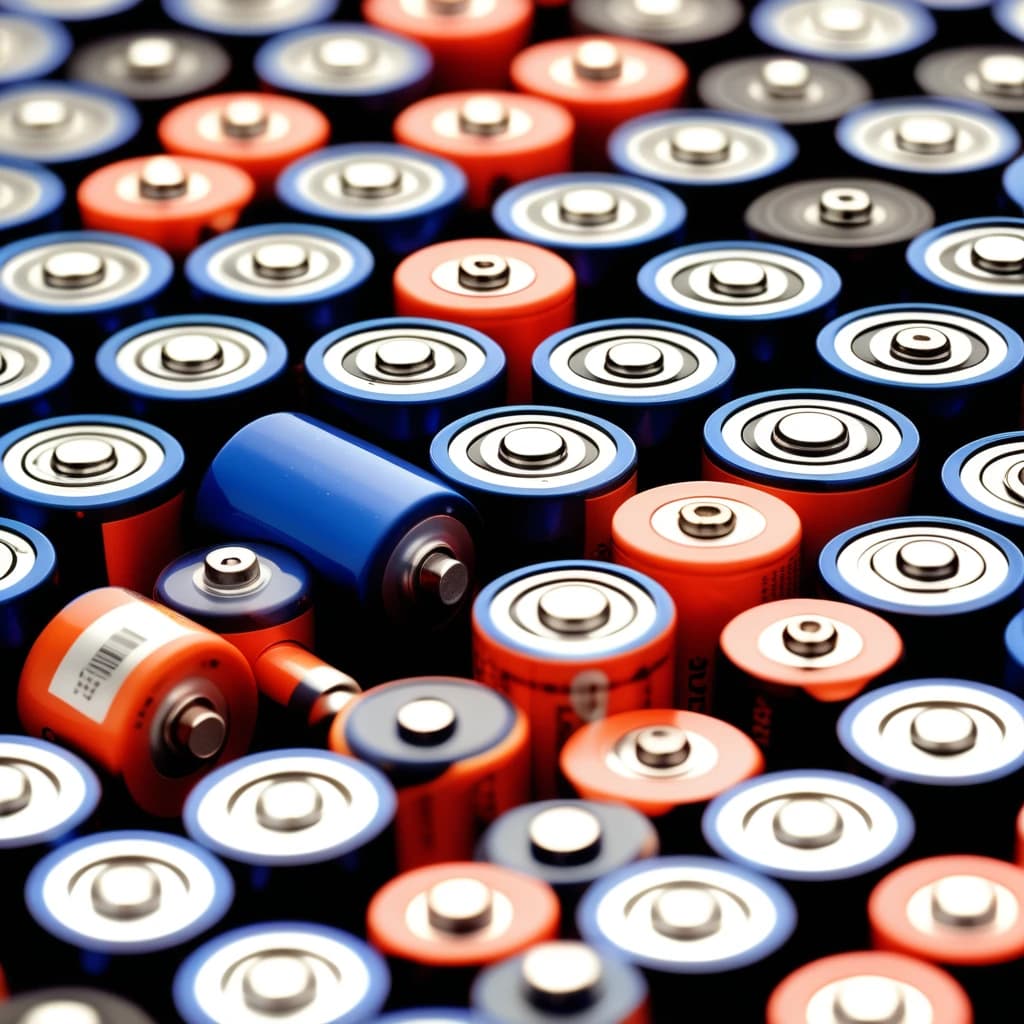 batteries on a white background