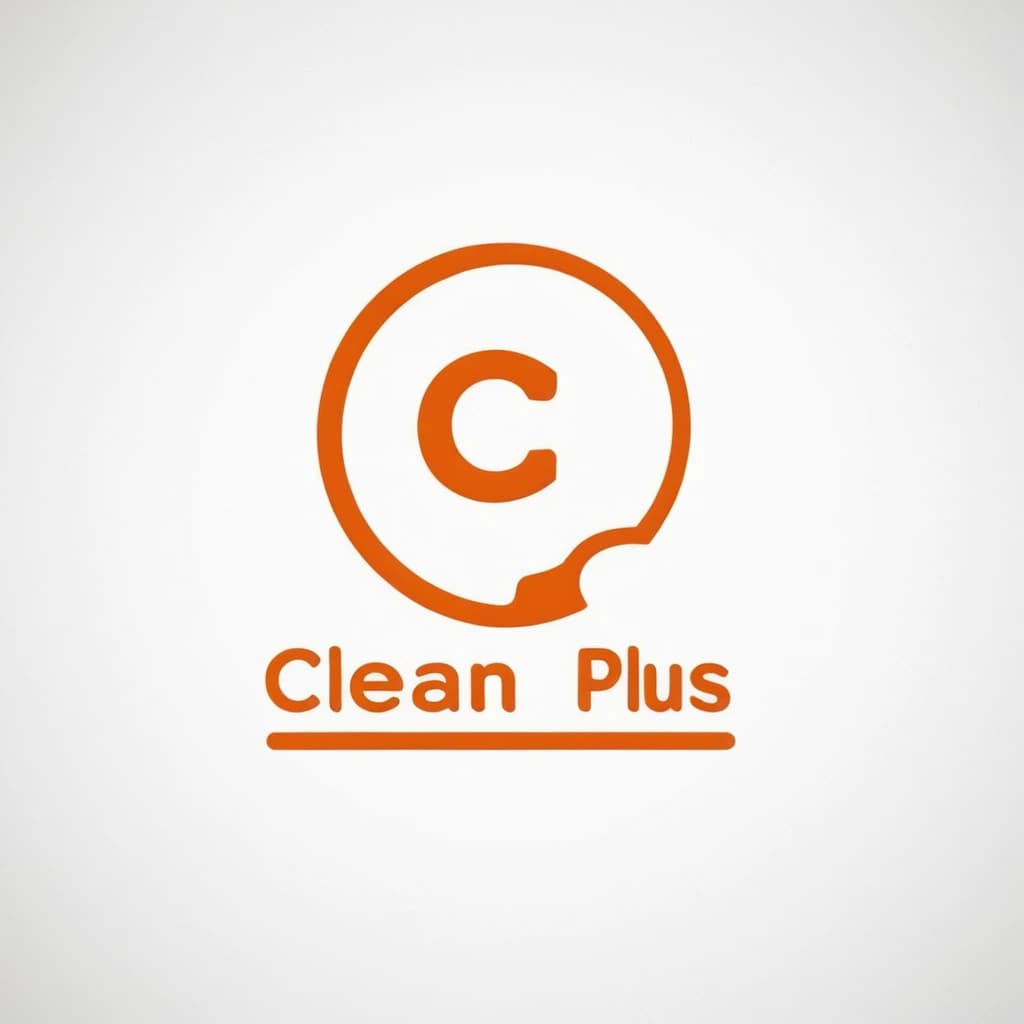 создай логотип для компании Clean Plus на белом фоне, там должен присутствовать инструмент сгон