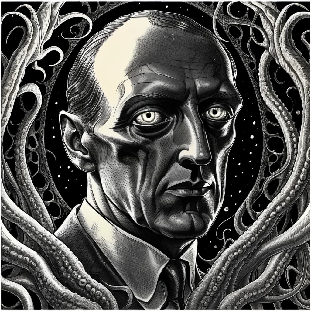 нарисуй рисунок по Лафкрафту.