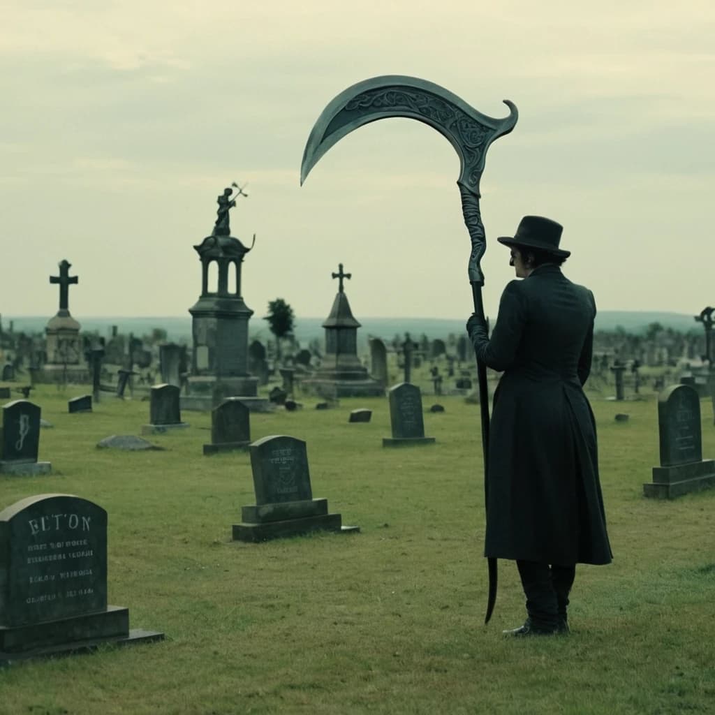 смерть с косой на кладбище , татуировка эскиз  Tim Burton