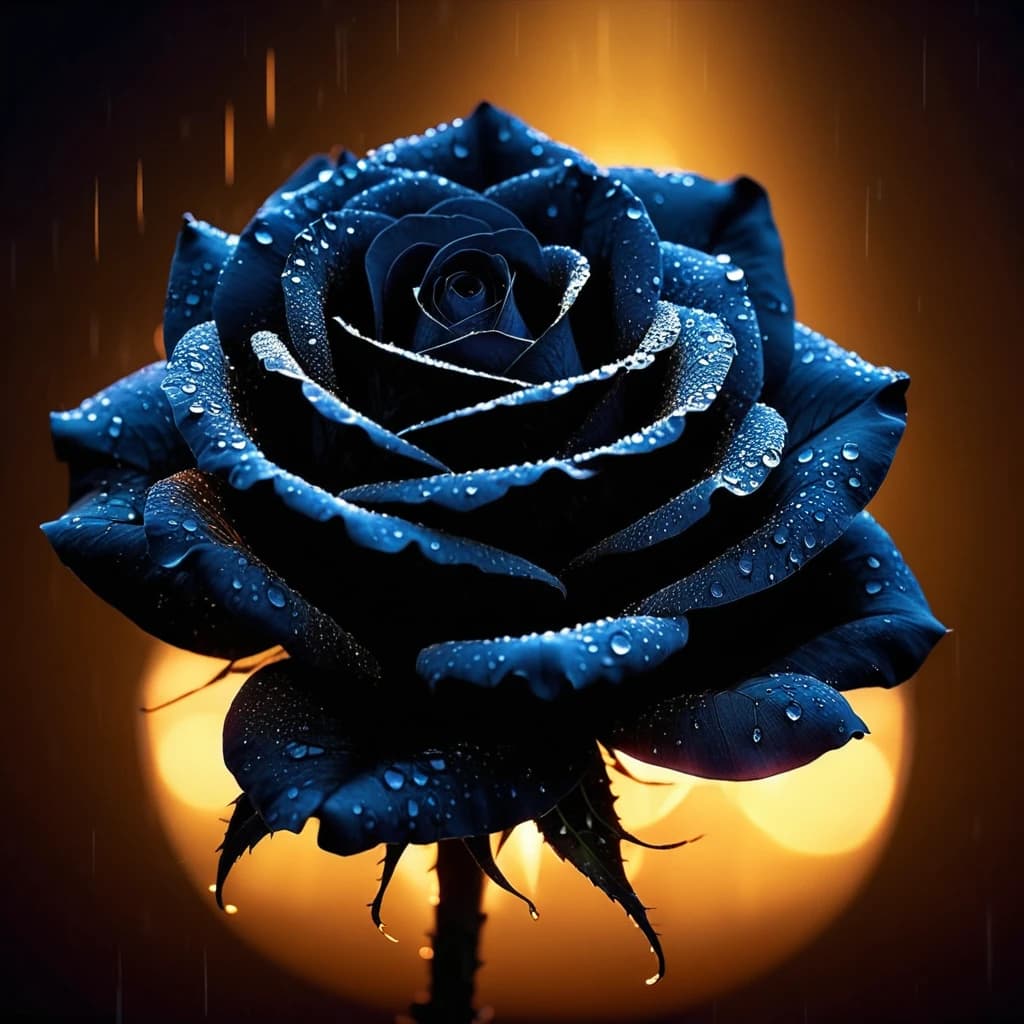 ASCII  Masterpiece, (cosy), (ultra high res, mj,best quality,highly detailed:1.5),(cinematic),(volumetric lighting, volumetric shadows:1.5),Amazing, (8k details),(photorealistic:1.4), (warm lighting,ray tracing,dynamic lighting:1.5),
a black rose up close illuminated by divine grace radiated with ancestral light on a rainy day