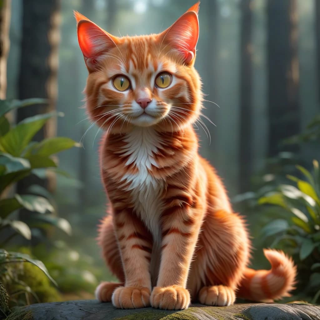 няшный рыжий кот с тремя лапами