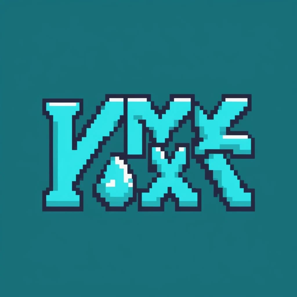 PX буквы, логотип для сайта, стиль 8-бит , цвет бирюзовый