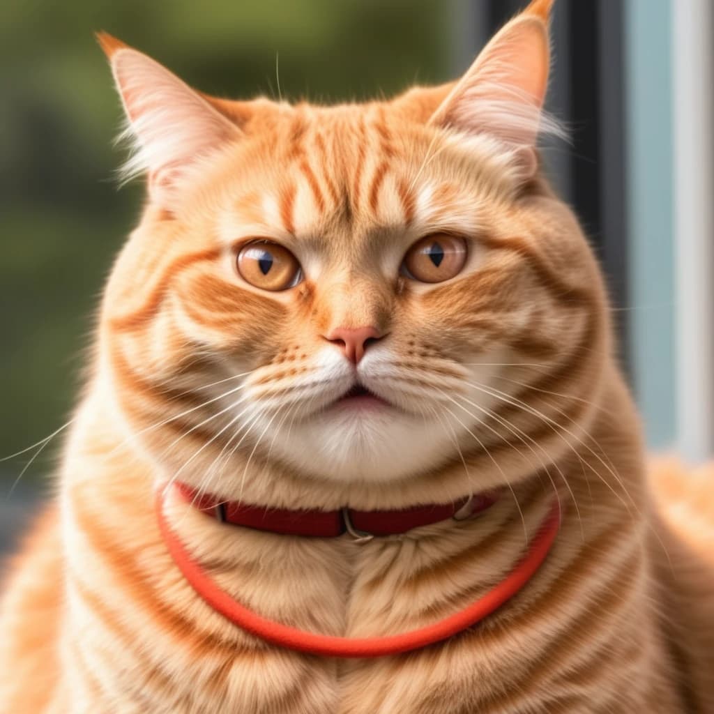 мультяшный рыжий кот толстый