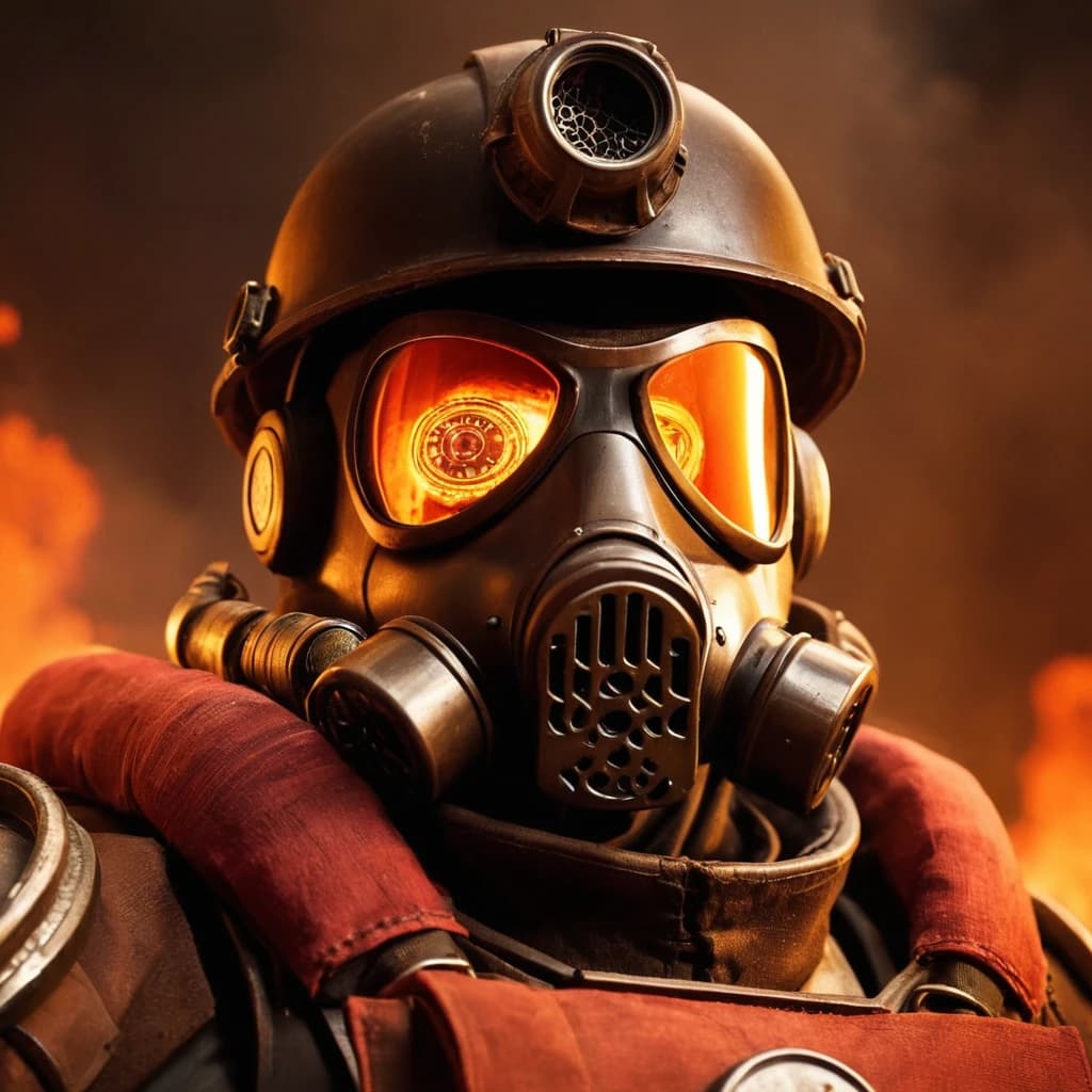 pyro из tf2 в брутальной броне doom в полный рост